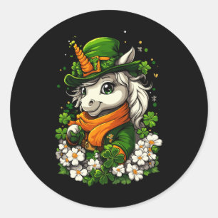 Adesivo Redondo Meninas Meninos Crianças Shamrock Duende Dia de Sã