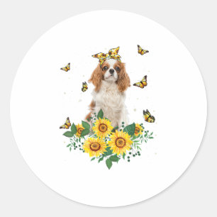 Adesivo Redondo Meninas Mulheres Mãe Cavaleiro Rei Charles Spaniel