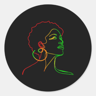 Adesivo Redondo Meninas Mulheres Negras Rainha Afro Melanin Derrub
