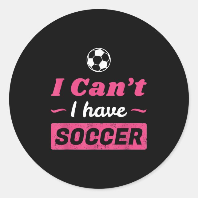 Adesivo Redondo Meninas não posso ter camisa de futebol (Frente)