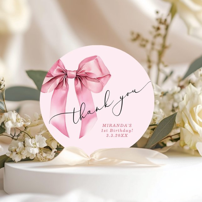 Adesivo Redondo Meninas só querem ser um Arco Rosa Obrigado (Criador carregado)