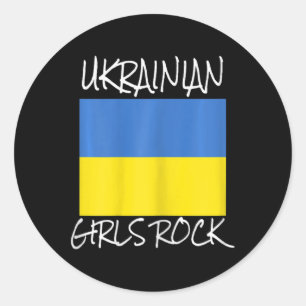 Adesivo Redondo Meninas Ucranianas Rock Namorada Inquebrantável Uc