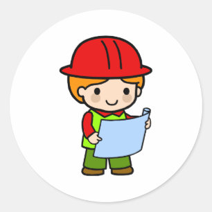 Adesivo Redondo Menino 2 do arquiteto