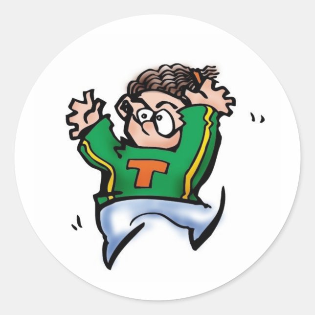 Adesivo Redondo Menino animador (Frente)