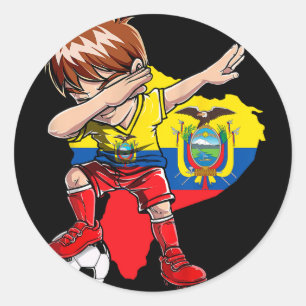 Adesivo Redondo Menino da Camisa da Colômbia de Futebol Dabbing Me