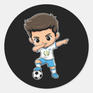 Adesivo Redondo Menino Dab da Guatemala Bandeira Guatemalteca Para