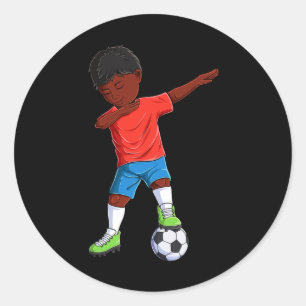 Adesivo Redondo Menino do Futebol Dabbing Jogador de Futebol Dab S