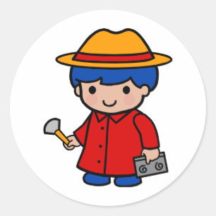 Adesivo Redondo Menino do investigador