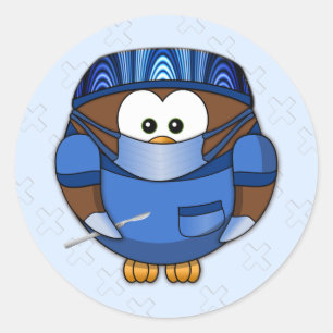Adesivo Redondo menino do surgeowl -
