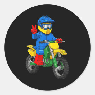 Adesivo Redondo Meninos Construtores de Motocicletas Engraçadas Br
