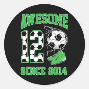 Adesivo Redondo Meninos de 12 Anos Incríveis 12 Desde 2014 Camisa 