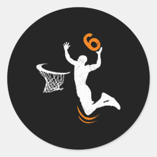 Adesivo Redondo Meninos de 6 Bysketbyll Dunk, 6 anos
