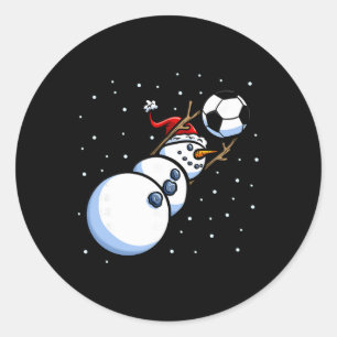 Adesivo Redondo Meninos de Natal Xmas Goleiro Futebol Boneco de Ne