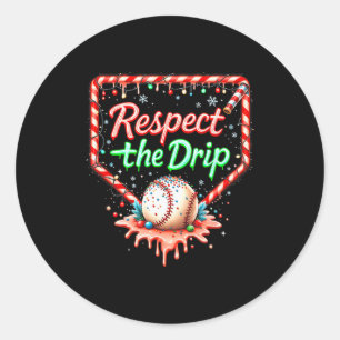 Adesivo Redondo Meninos de Sorvete de Beisebol Drip Natal Juventud