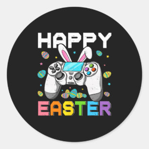 Adesivo Redondo Meninos jogador feliz dia de Páscoa video games co