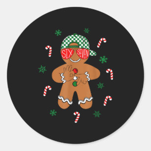 Adesivo Redondo Meninos Natal Masculino 6 7 Biscoito Engraçado Mem