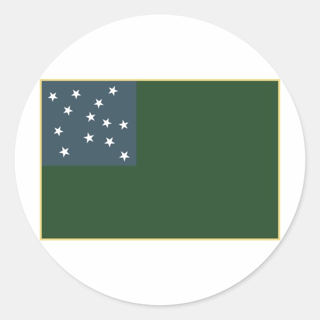 Adesivo Redondo Meninos verdes da montanha e a bandeira da (Frente)