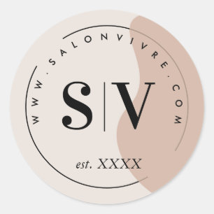 Adesivo Redondo Menor design Beauty Salon Business Logotipo Classe