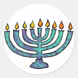 Adesivo Redondo Menorah Stickers