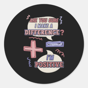 Adesivo Redondo Menos E Mais Sinais Matemáticos