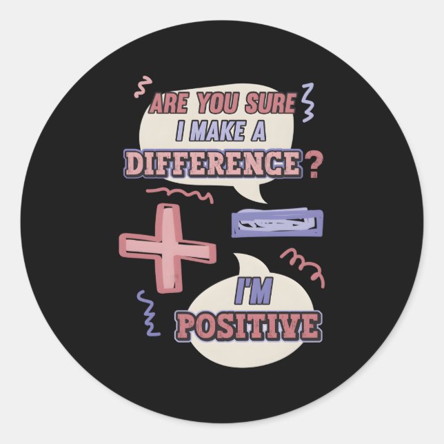 Adesivo Redondo Menos E Mais Sinais Matemáticos (Frente)