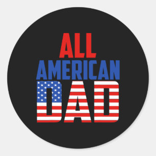 Adesivo Redondo Mens American Flag All American Pai 4 De Julho