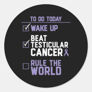 Adesivo Redondo Mens Bebem o Cancer Testicular governa o mundo