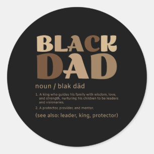 Adesivo Redondo Mens Black Pai Melanin Definição Afro-Americana