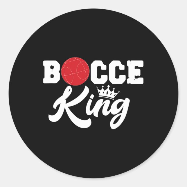 Adesivo Redondo Mens Bocce King Bocci Player - Lewn Ball Gam (Frente)