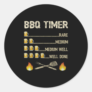Adesivo Redondo Mens Churrasco Timer Funny Barbecue Grill Beer