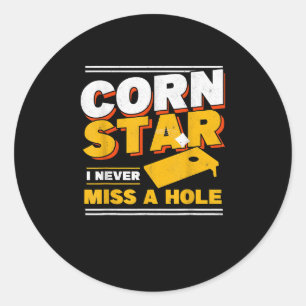 Adesivo Redondo Mens Corn Star Eu Nunca Perco Uma Cornualha