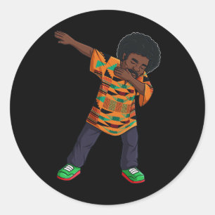 Adesivo Redondo Mens Dabbing African American Man Juneteenésimo Ne