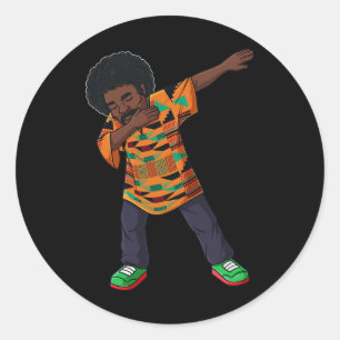 Adesivo Redondo Mens Dabbing African American Man Juneteenésimo Ne