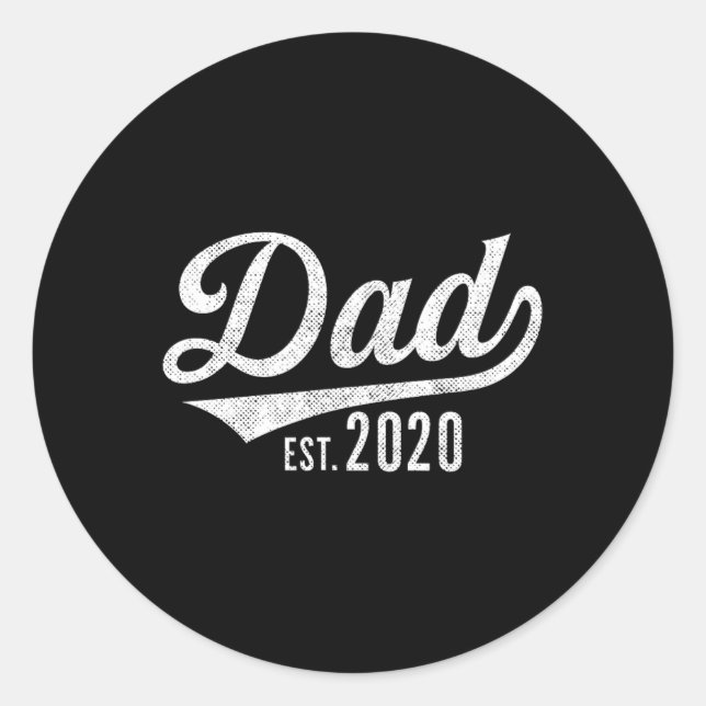 Adesivo Redondo Mens Dad Est. 2020 Shirt - Expecting Baby Fathers  (Frente)