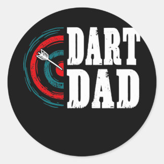 Adesivo Redondo Mens Dart Dad Darts Player Father Dartboard