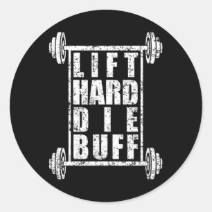 Adesivo Redondo Mens Elevante Duro Morrer Buff Workout Criança de