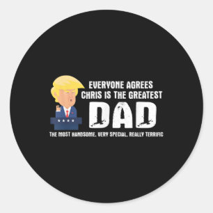 Adesivo Redondo Mens Engraçado Trump Dizendo Maioria de Pais - Chr