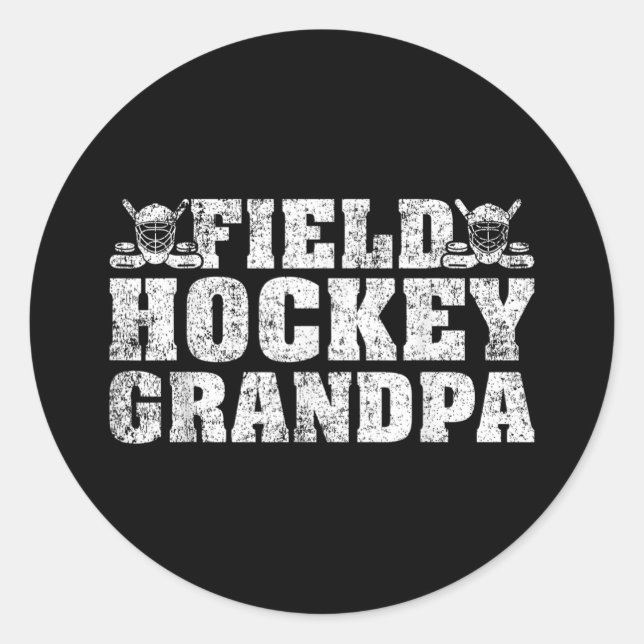 Adesivo Redondo Mens Field Hockey Sports Lover Field Hockey Grandp (Frente)