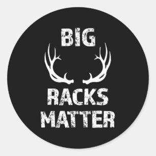 Adesivo Redondo Mens Grandes Racks Importam Diversão Deer Buck Caç