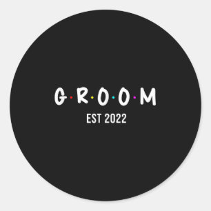 Adesivo Redondo Mens Groom Est 2022, Bachelorette Bridal Casada P
