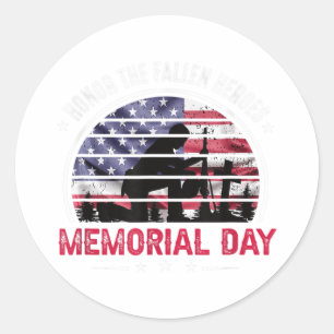 Adesivo Redondo Mens Honra O Fallen Heroes Dia Memorial Com
