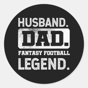 Adesivo Redondo Mens Husband Pai Fantasy Legenda de Futebol