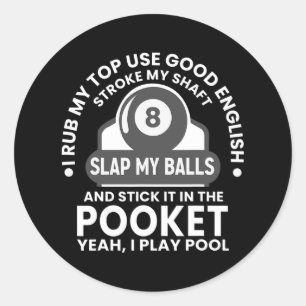 Adesivo Redondo Mens I Rub My Tip I Play Piscina Engraçado Piscina