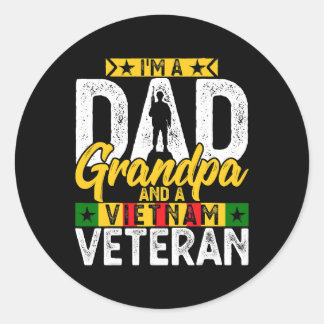 Adesivo Redondo Mens Im a Dad Grandpa And a Vietnam Veteran Dad Fa