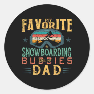 Adesivo Redondo Mens Meus Amigos Favoritos De Snowboard Me Chamam 