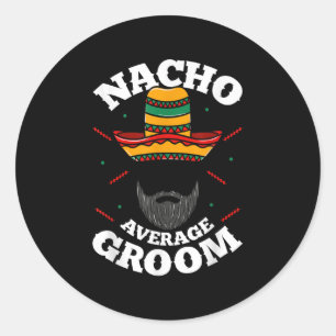 Adesivo Redondo Mens Nacho Média do Groom Engraçado