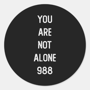 Adesivo Redondo Mens, Não Estás Sozinho 988, Prevenção Contra O Su