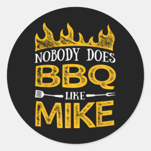 Adesivo Redondo Mens Ninguém Faz Churrasco Como Mike