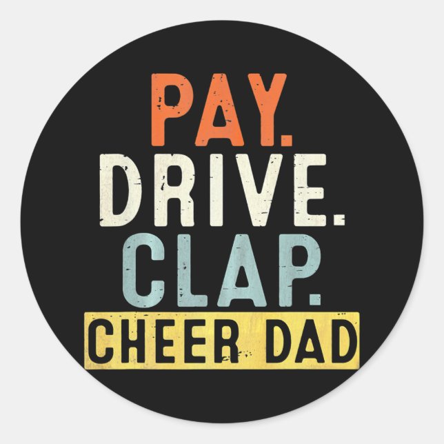 Adesivo Redondo Mens Pay Drive Clap Cheerhead Pai Padre (Frente)