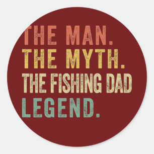 Adesivo Redondo Mens pescando para presente de pesca no Pai Dia do